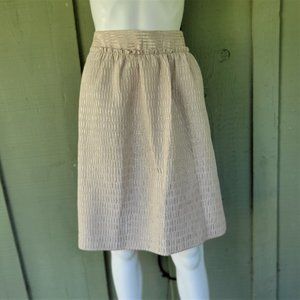 TALBOTS Beige Silver Textured Skirt 10